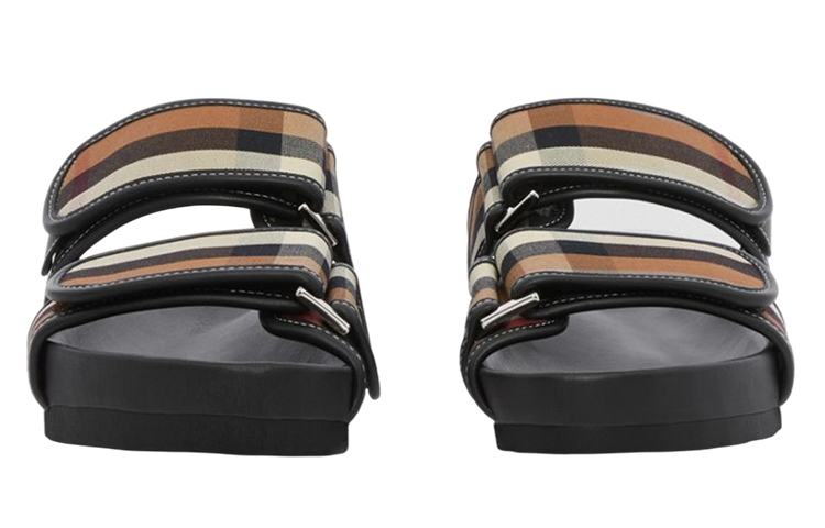 Lookbook バーバリーチェック サンダル バーチブラウン/ブラック 80558231