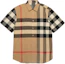 Order Kemeja Kasual Lengan Pendek Burberry Check Warna Khaki 80173221