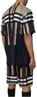 Burberry Check Silk Button-Up Short Sleeve Shirt Light Brown 80556801 Burberry Check Silk Button-Up Short Sleeve Shirt Light Brown 80556801