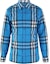 Buy Burberry Check Single-Breasted Pocket Long Sleeve Shirt Blue Shirt. 40153451