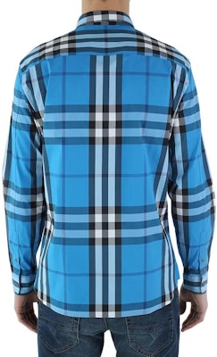 Burberry Check Single-Breasted Pocket Long Sleeve Shirt Blue Shirt. 40153451 Shop Burberry Check Single-Breasted Pocket Long Sleeve Shirt Blue Shirt. 40153451