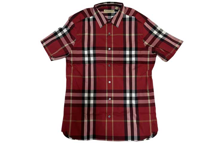 Burberry Check Single-Breasted Short Sleeve Casual Shirt  Red 40454781 圖 2