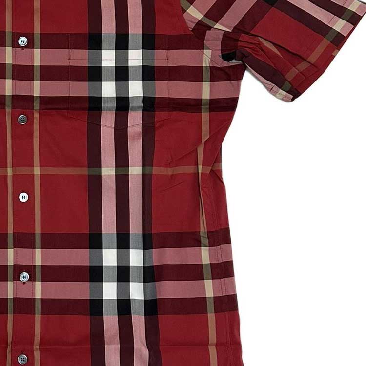 Burberry Check Single-Breasted Short Sleeve Casual Shirt  Red 40454781 圖 3