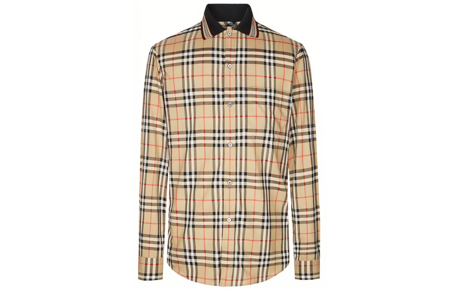 Burberry Check Single Breasted Long Sleeve Unisex Shirt Yellow 80102141