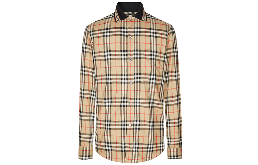 Order Kemeja Burberry Kotak Lengan Panjang Uniseks Kuning 80102141