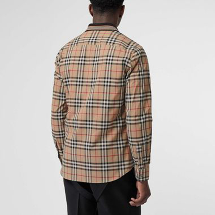 Shop Kemeja Burberry Kotak Lengan Panjang Uniseks Kuning 80102141