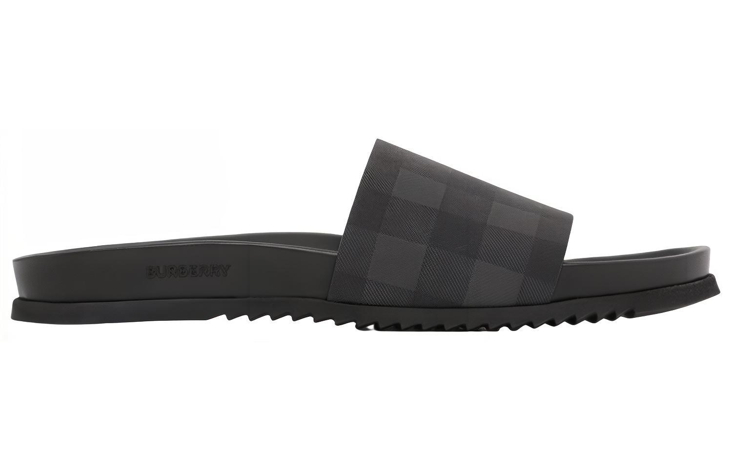 Burberry Check Slide Cloud Grey Black 圖 2