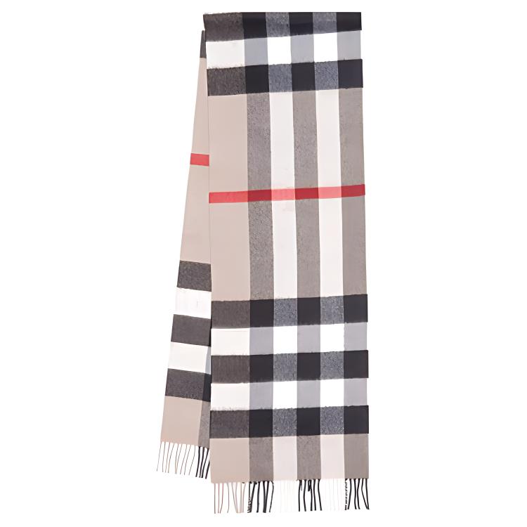 Burberry Check Stone Cashmere Scarf Unisex Couples' Style 80155501