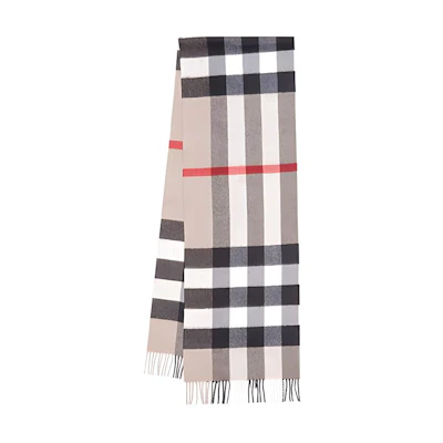 Burberry Check Stone Cashmere Scarf Unisex Couples' Style 80155501