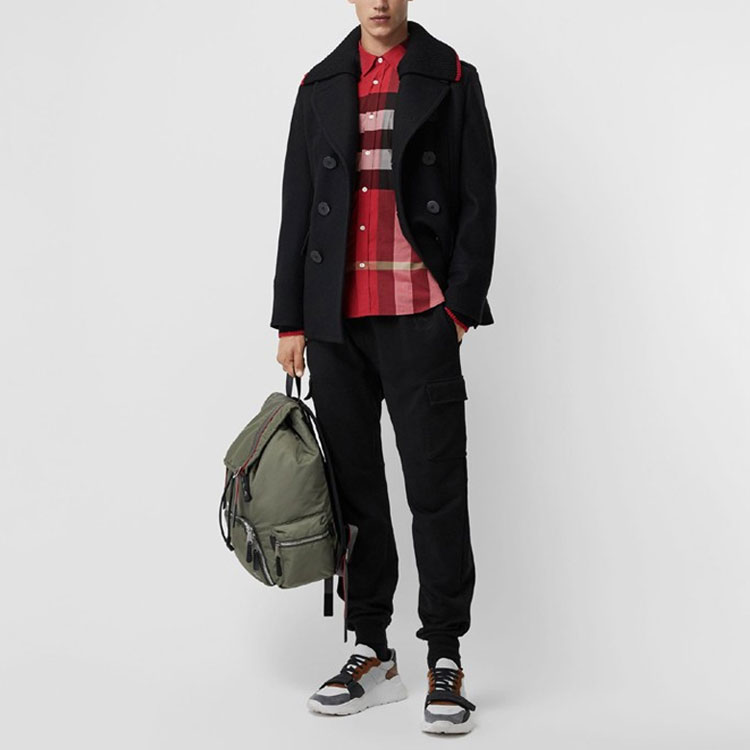 Lookbook Burberry Check Stretch Cotton Poplin Shirt Bright Red 80048301