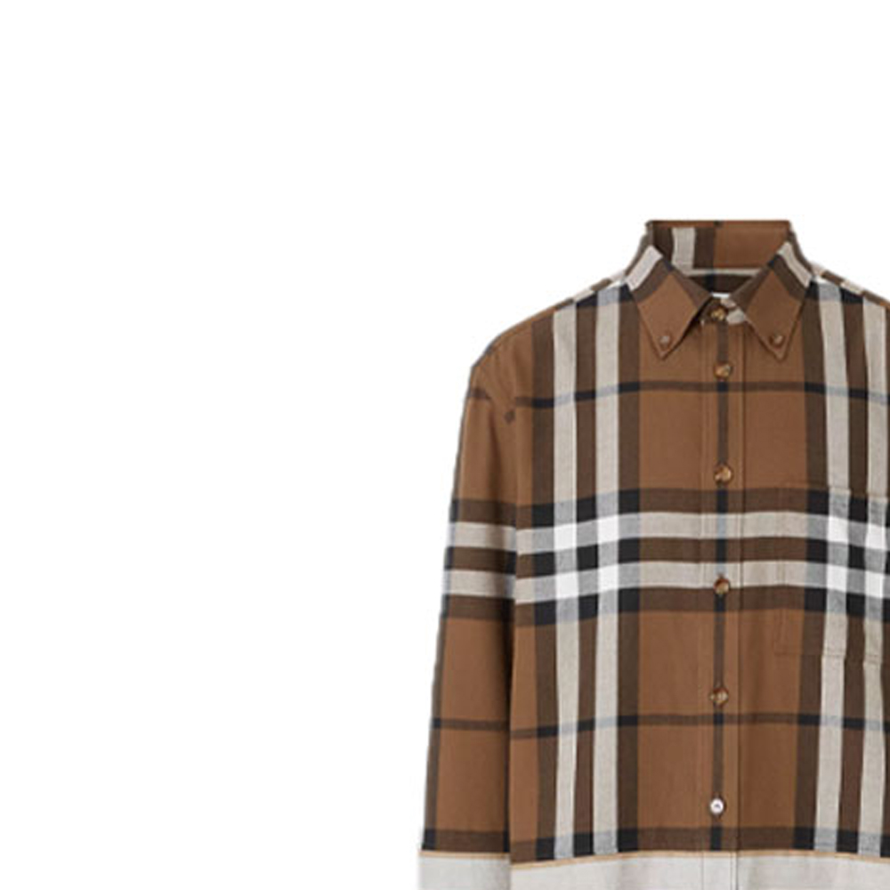 Burberry Check Stripe Casual Long Sleeve Shirt Warm Walnut Brown Men’s. 80486751 圖 5