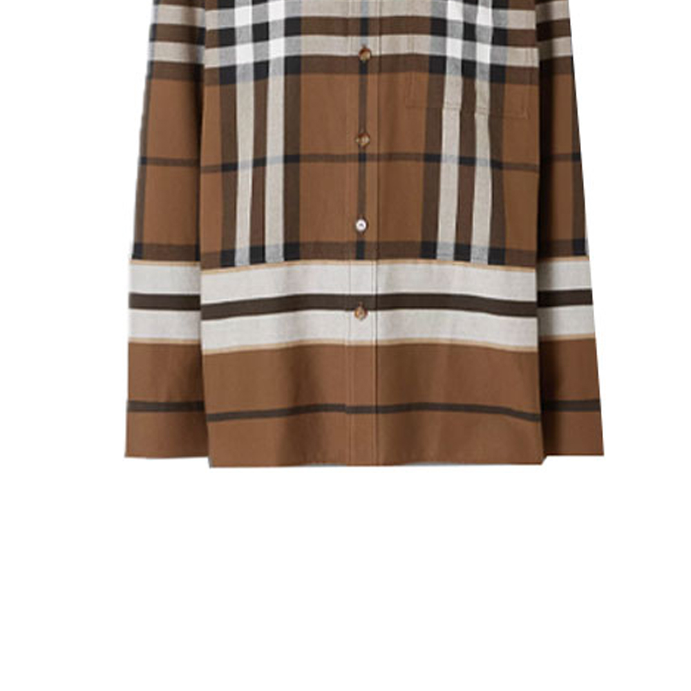 Burberry Check Stripe Casual Long Sleeve Shirt Warm Walnut Brown Men’s. 80486751 圖 7