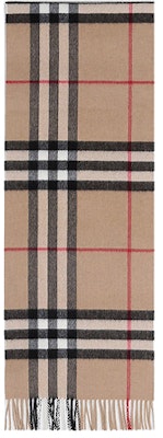 Burberry Check Striped Cashmere Scarf Unisex Couple Style Camel Color 80155271 Lookbook Burberry Check Striped Cashmere Scarf Unisex Couple Style Camel Color 80155271