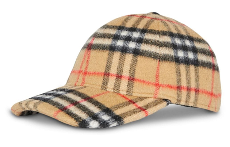 Burberry Check Wool Baseball Cap Unisex 8005287