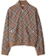 Buy Burberry Check Wool Blend Harrington Jacket Brown Zip-Up Coat. 80929631