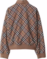Lookbook Burberry 經典格紋羊毛混紡Harrington外套棕色拉鍊夾克 80929631