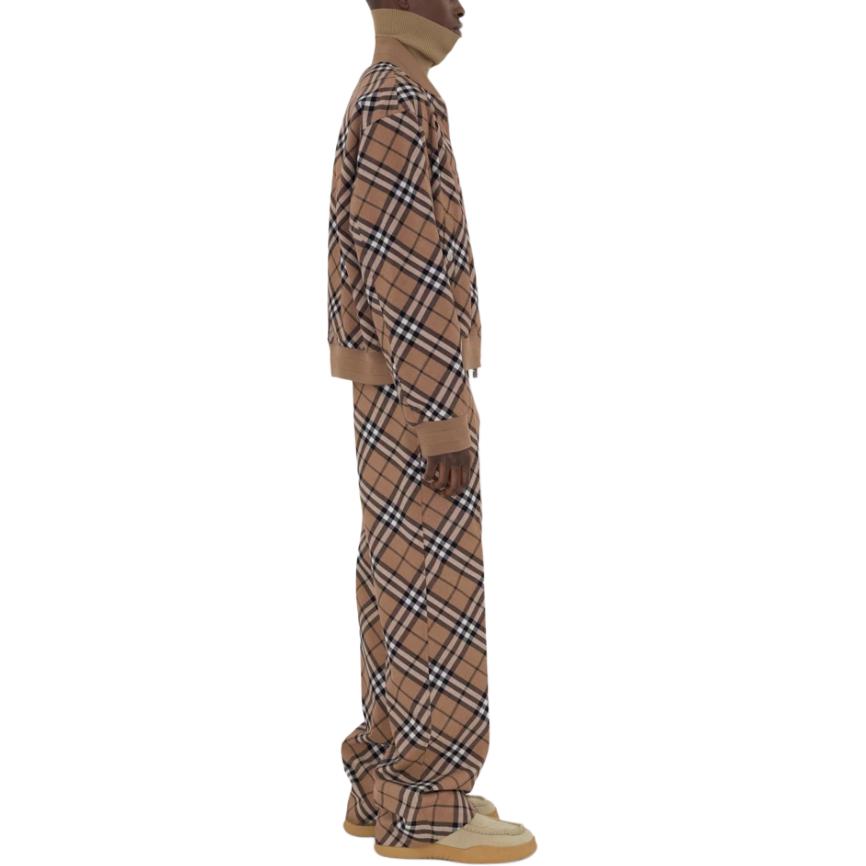 Burberry Check Wool Blend Harrington Jacket Brown  Zip-Up Coat. 80929631 圖 6