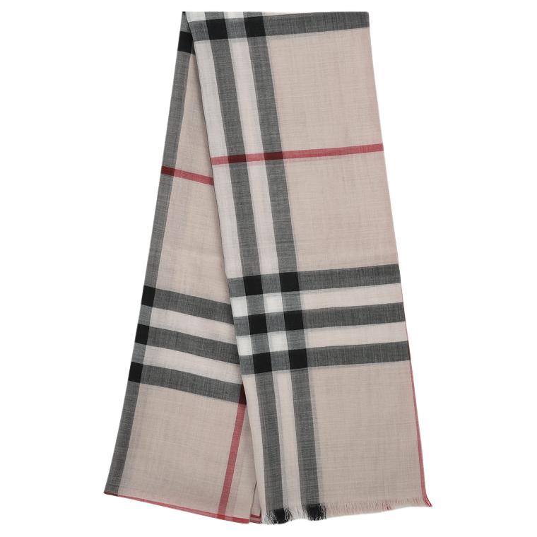 Burberry Check Wool Blend Scarf Beige Unisex Couple Style 8078782A5129 圖 3
