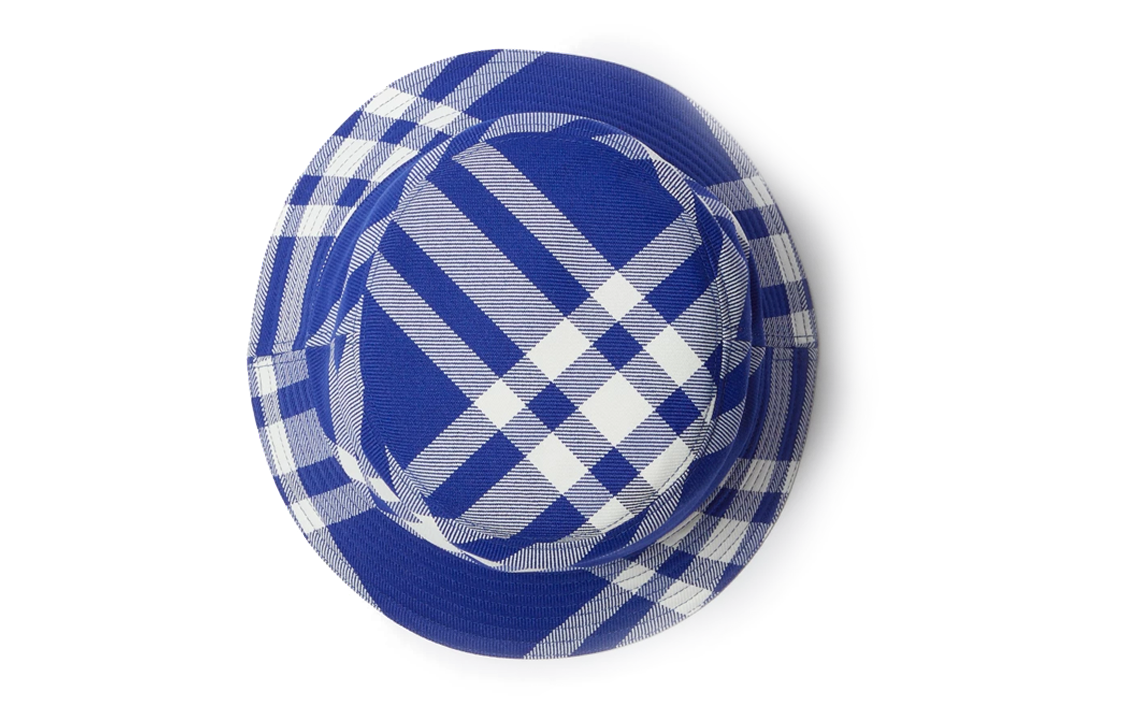 Lookbook Burberry Check Wool Bucket Hat Unisex Couple Style Blue 80794901