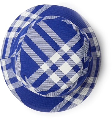 Burberry Check Wool Bucket Hat Unisex Couple Style Blue 80794901 Lookbook Burberry Check Wool Bucket Hat Unisex Couple Style Blue 80794901