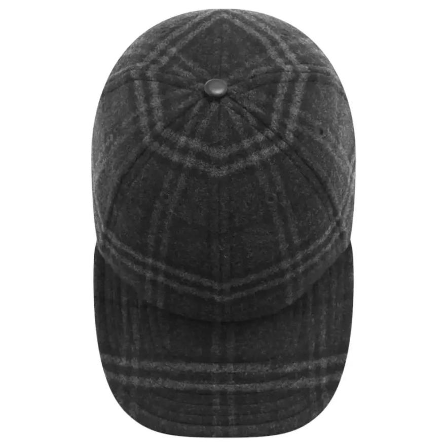 Lookbook 버버리 체크 울 캡 유니섹스 커플 스타일 - 그레이. 80440681003