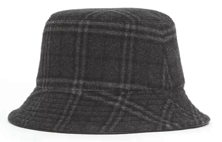 Burberry Check Wool Cashmere Bucket Hat Unisex Couples Style 80440771