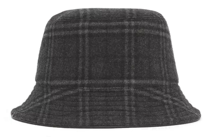 Burberry Check Wool Cashmere Bucket Hat Unisex Couples Style 80440771 圖 4