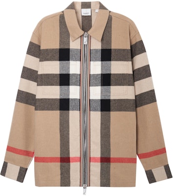 Burberry Check Wool Jacket with Double Zipper in Khaki. 80501351 Order Burberry Check Wool Jacket with Double Zipper in Khaki. 80501351