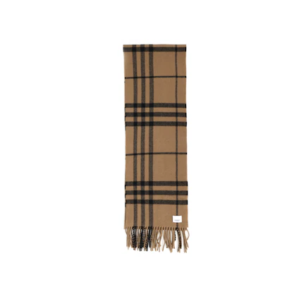 Burberry Check Wool Knit Scarf Unisex Couple Style Brown 80899561