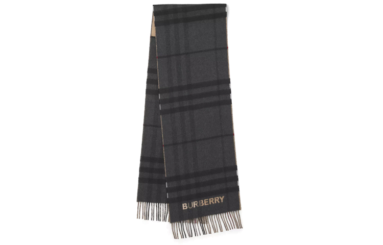 Burberry Check Wool Scarf Unisex Couple Style Beige/Black 80451711