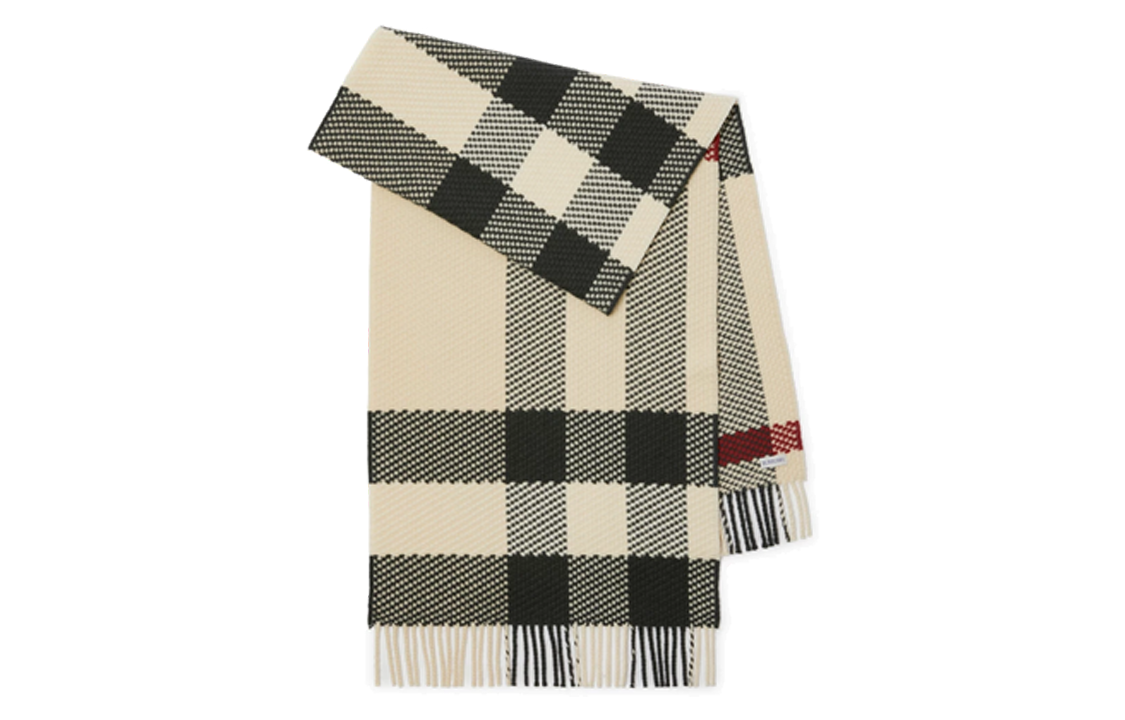 Burberry Check Wool Scarf with Tassels - Unisex Couple Design, Multi-color. 80792401