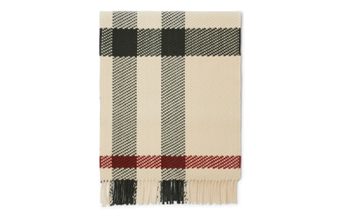 Burberry Check Wool Scarf with Tassels - Unisex Couple Design, Multi-color. 80792401 圖 3