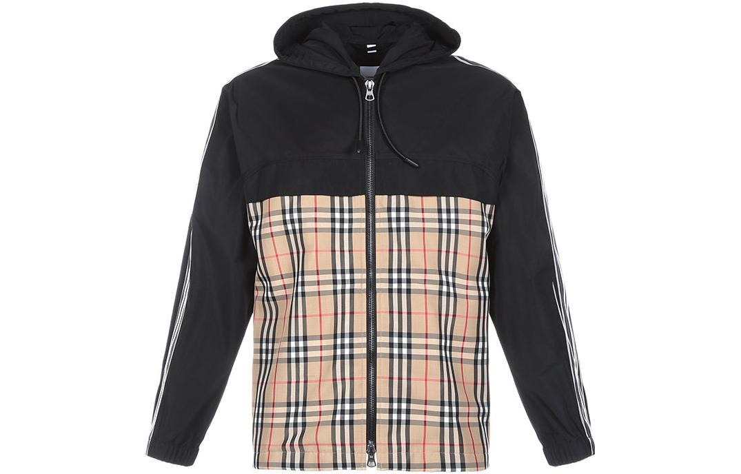 Burberry Check Zip-Up Hoodie Jacket Beige 80240311