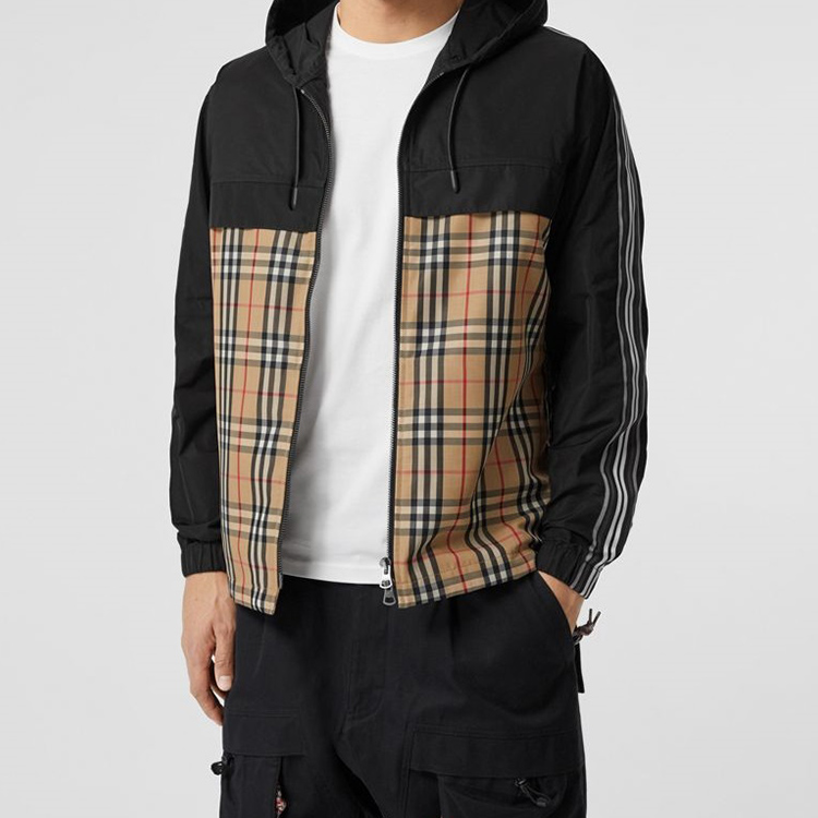 Burberry Check Zip-Up Hoodie Jacket Beige 80240311 圖 5