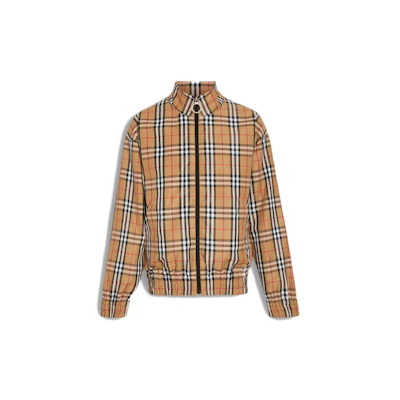 Burberry Check Zip-Up Long Sleeve Jacket Beige 80026831