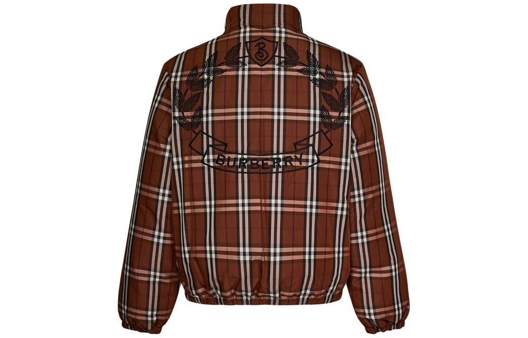 Burberry Check Zip-Up Stand Collar Jacket Deep Brown  Outerwear. 80727911 圖 3