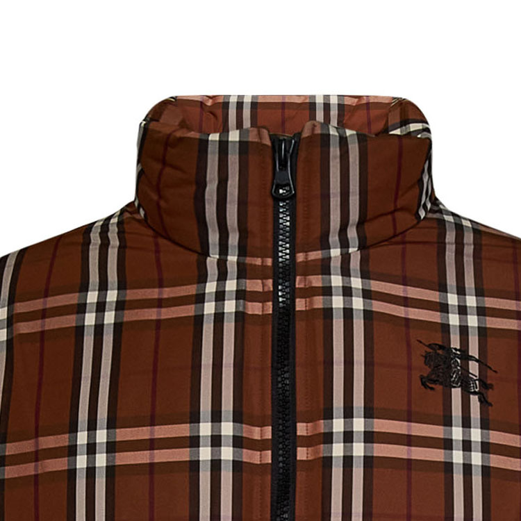 Burberry Check Zip-Up Stand Collar Jacket Deep Brown  Outerwear. 80727911 圖 5