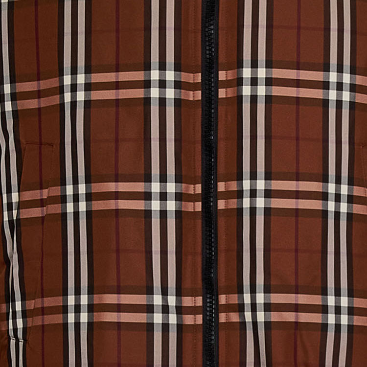 Burberry Check Zip-Up Stand Collar Jacket Deep Brown  Outerwear. 80727911 圖 6