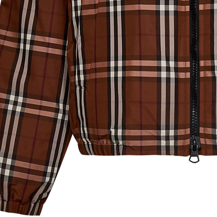 Burberry Check Zip-Up Stand Collar Jacket Deep Brown  Outerwear. 80727911 圖 7