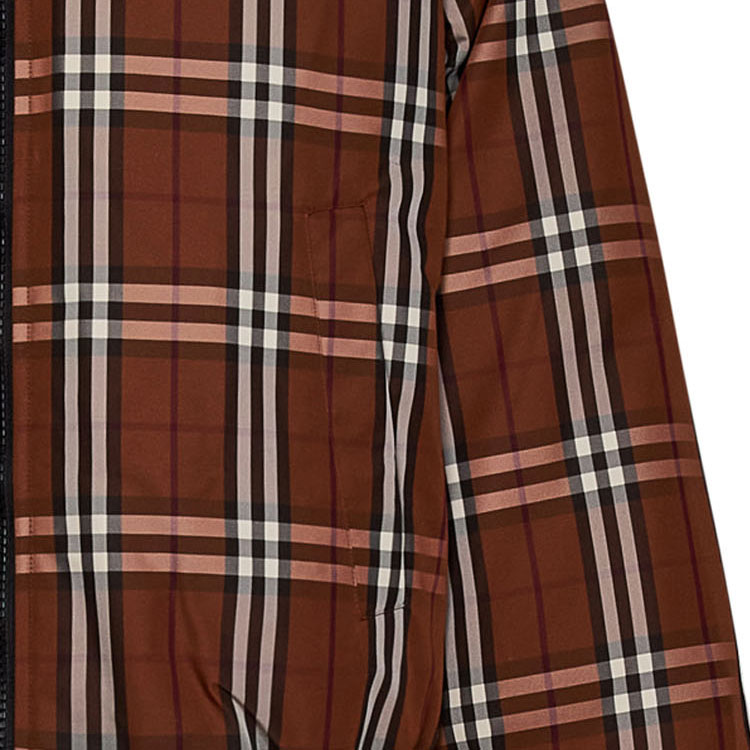 Burberry Check Zip-Up Stand Collar Jacket Deep Brown  Outerwear. 80727911 圖 8