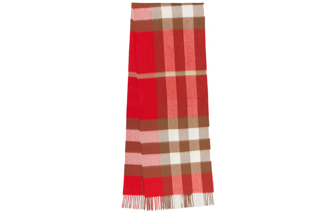 Burberry Checkered Cashmere Scarf Bright Red. 80223481