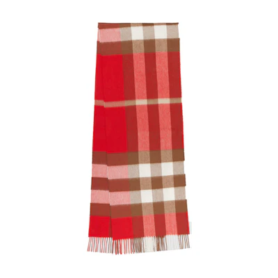 Burberry Checkered Cashmere Scarf Bright Red. 80223481