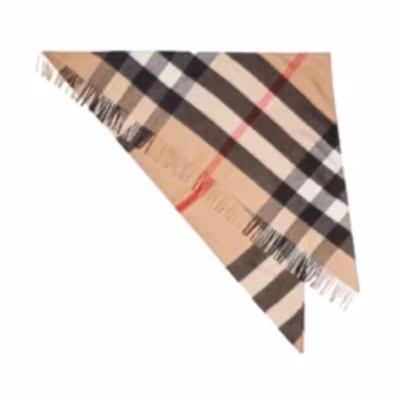 Burberry Checkered Cashmere Scarf Unisex Couples Style Brown 40653491