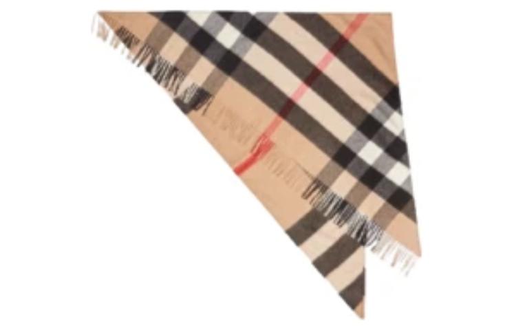 Burberry Checkered Cashmere Scarf Unisex Couples Style Brown 40653491 圖 2