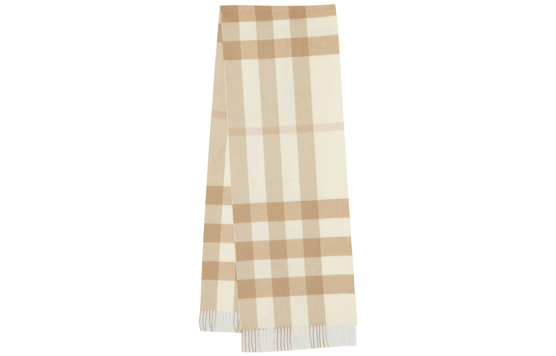 Burberry Checkered Cashmere Scarf White 80197651 圖 2
