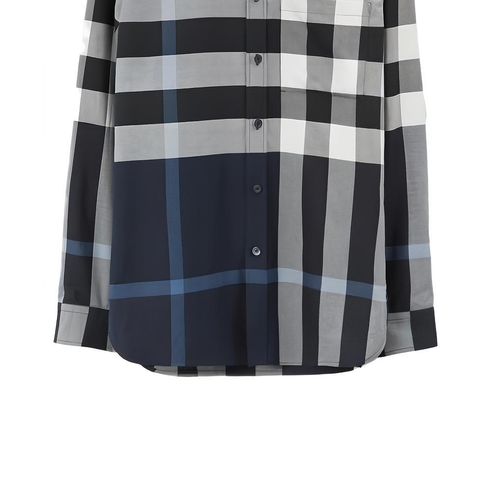 Sizing 巴宝莉男士格纹拼色棉质衬衫 80715361