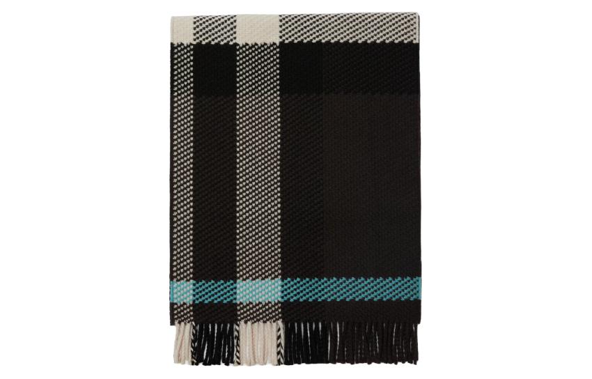 Burberry Checkered Fringe Wool Scarf Unisex Couples Design in Gray. 80792371 圖 3