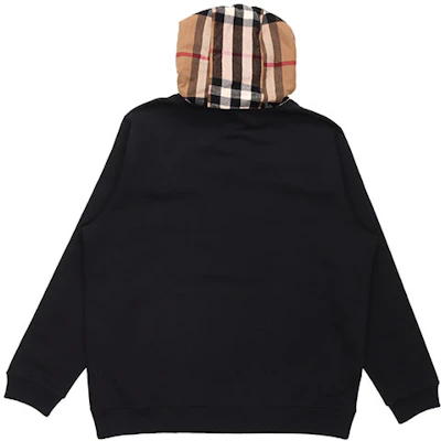 博柏利黑色格纹长袖连帽衫卫衣 80450041 Lookbook 博柏利黑色格纹长袖连帽衫卫衣 80450041