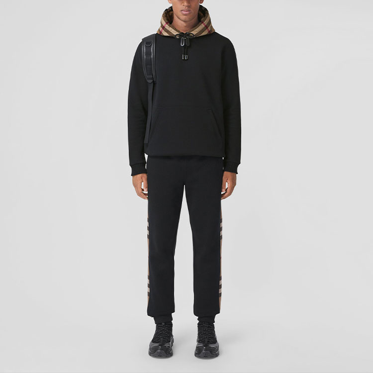 Shop 博柏利黑色格纹长袖连帽衫卫衣 80450041