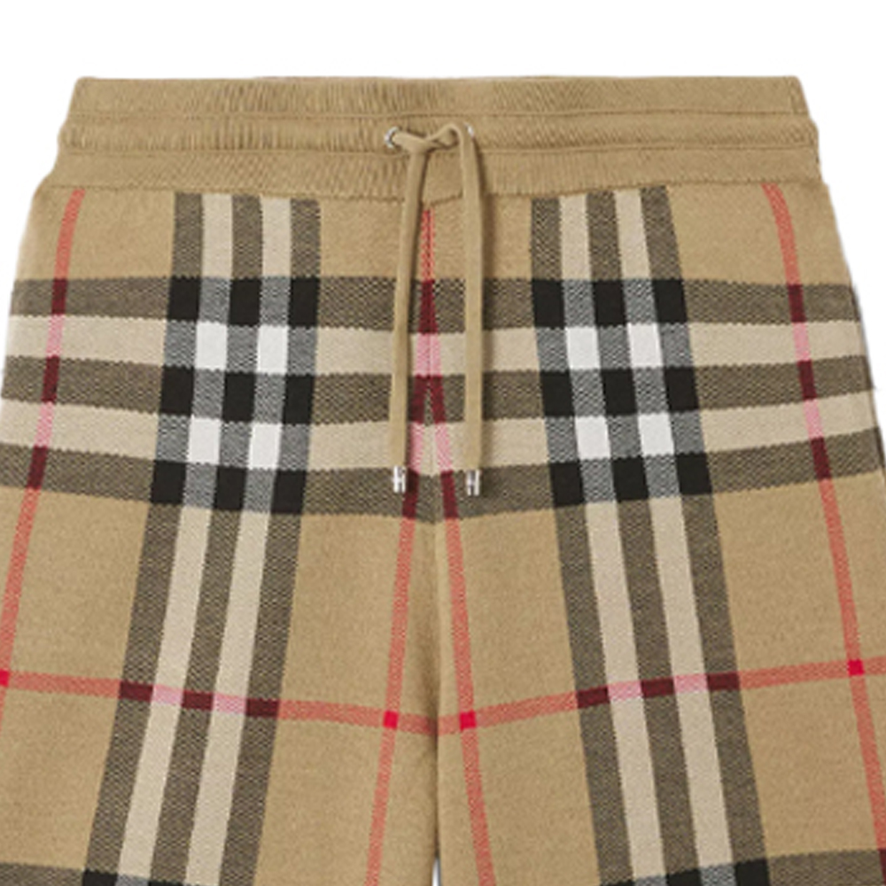 Sizing Burberry Celana Pendek Pria Silk-Blend Motif Kotak - Archive Beige. 80435721